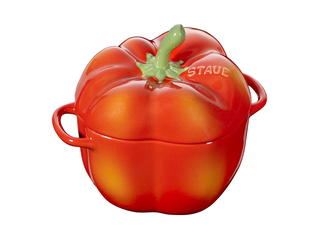 Staub Ceramic 11cm Pepper Ceramic Cocotte Orange-Red